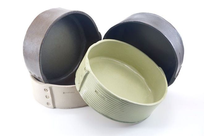 Schaal geribbeld groot  kleur Matcha green