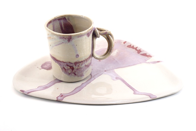 Mok Annabel in wit en rose glazuur