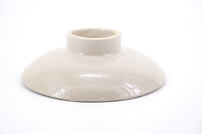 Schaaltje op voet kleur Winterwit glans 17.5cm