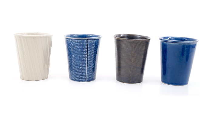 Set van 4 blijvertjes in Jeans - Winterwit -  Winterheide