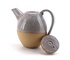 Theepot met kiezel glans glazuur op roodbakkende steengoedklei