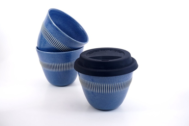 Cup TO-GO in Jeans blue glazuur