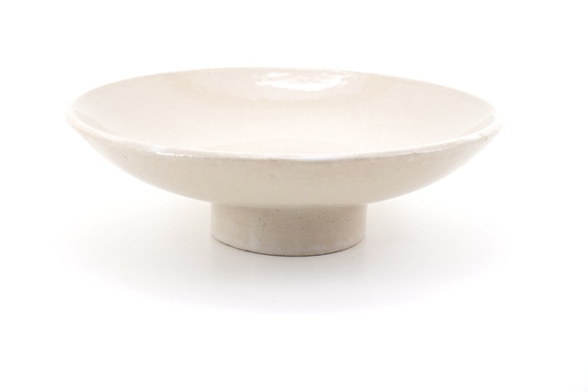 Schaaltje op voet kleur Winterwit glans 17.5cm