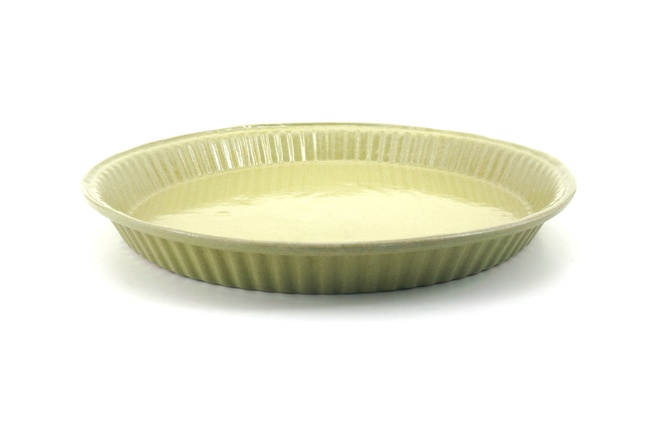 Taartvorm rond geribbeld matcha groen 28cm